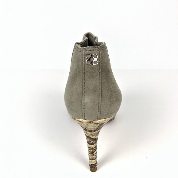 Coach Size 5.5 Dovelyn Gray Suede Snakeskin Heel Ankle Booties Boots - Picture 7 of 7